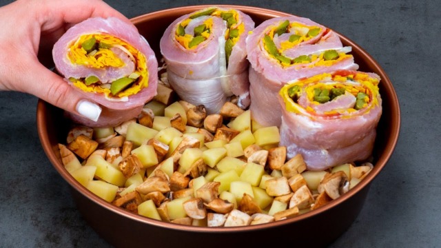 velmi chutné vepřové rolky s bramborami – rychlé a snadné velmi chutné vepřové rolky s bramborami – rychlé a snadné