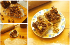 medové kostky s ořechy a také lahodným krémem – snadná a rychlá příprava!