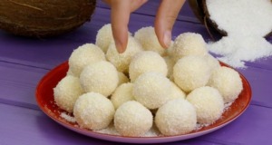 Jednoduchý FOTO recept na domácí kokosové Raffaelo kuličky jednoduchý foto recept na domácí kokosové raffaelo kuličky
