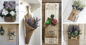 Jednoduché květinové dekorace, které si můžete pověsit – Základem je pytlovina! jednoduché květinové dekorace, které si můžete pověsit – základem je pytlovina!