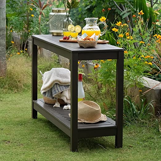 tipy na venkovní zahradní nábytek - Konzolový stolek na terase