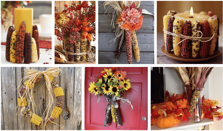 usušená kukuřice, jako skvělý doplněk vaší podzimní dekorace: 20+ krásných inspirací