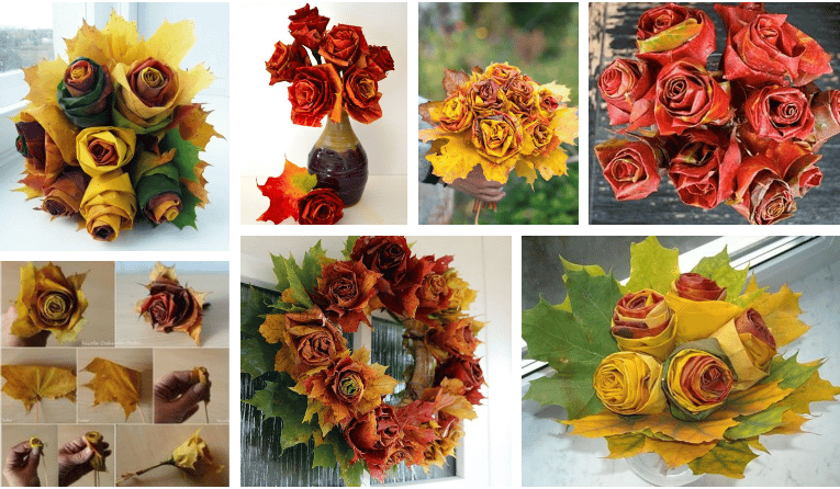 nasbírali jsme popadané listí a začali tvořit tyto kouzelné listové květy – inspirujte se