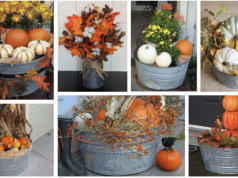 plechové vázy a lavory lze využít i tímto kouzelným, podzimní nápadem: inspirujte se!