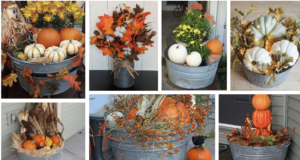 plechové vázy a lavory lze využít i tímto kouzelným, podzimní nápadem: inspirujte se!
