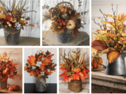 inspirace na první podzimní dekoraci: stačí naskládat větvičky s listím do kyblíku či vázy!