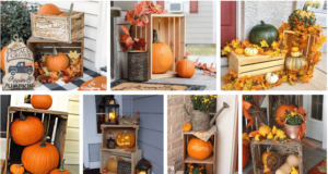 jednoduché podzimní dekorace: stačí naskládat do dřevěné bedýnky!
