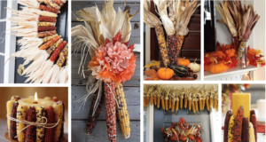 využijte sušenou kukuřice k výrobě podzimních dekorací – svícny, dekorace na dveře či jen tak do vázy!
