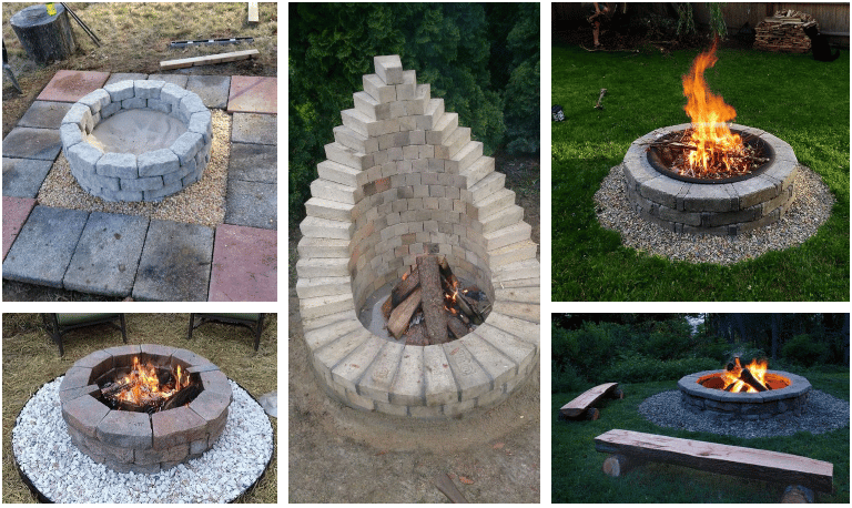 inspirace na krásné zajímavé ohniště: využili jsme cihly a kameny!