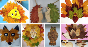 inspirace na podzimní tvoření pro ty nejmenší: využijte popadané a usušené listí!