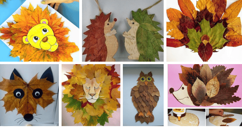 inspirace na podzimní tvoření pro ty nejmenší: využijte popadané a usušené listí!