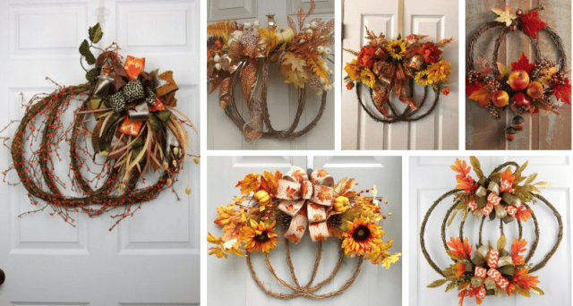 z nasbíraných větviček jsme vytvořili krásné, proutěné dýně na vchodové dveře: inspirujte se!