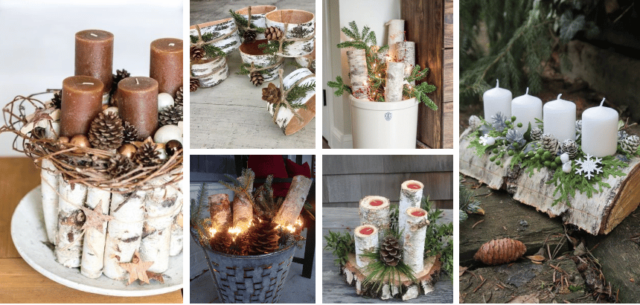 březové dříví, jako základ vaší zimní dekorace: 20+ prima inspirací