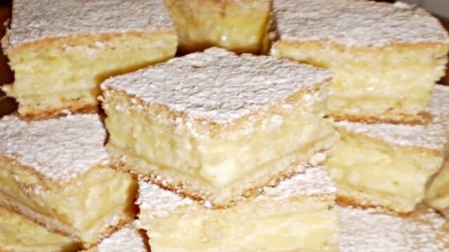 výborné krémové kostky se smetanou – skvělá tečka za odpolední kávou!