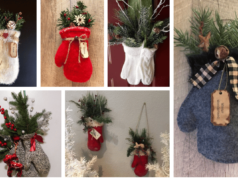 pletená “chňapka”, jako inspirace pro vaší vánoční dekoraci