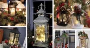 krásné vánoční dekorace, kde hlavní roli hraje obyčejná lucerna – inspirujte se!