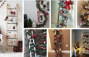 vzali jsme obyčejný žebřík a vytvořili z něj krásnou a originální vánoční dekoraci