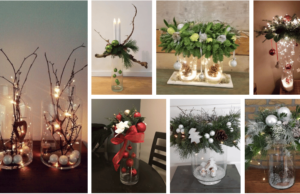 skleněná váza, jako jednoduchá vánoční dekorace – inspirujte se!