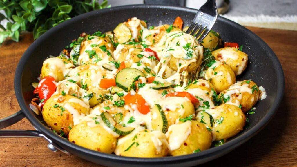 Smažené brambory s zeleninou – výborná příloha k masu