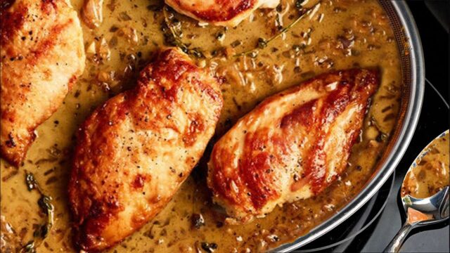 Lahodné kuřecí masíčko s rýží a zeleninou