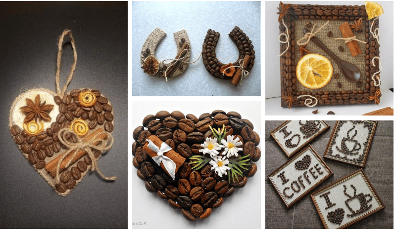 využijte obyčejná kávová zrna k vytvoření krásného dekorativního kousků: 20+ prima inspirací