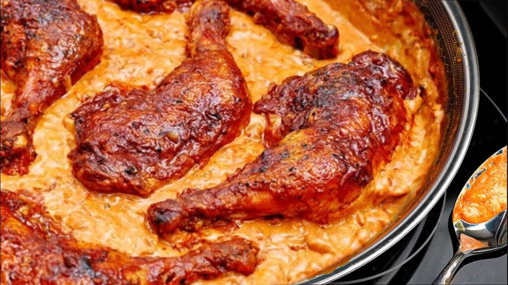 Lahodná pečená kuřecí stehna v kombinaci sladké a pikantní omáčky s těstovinami- večeře je hotová!