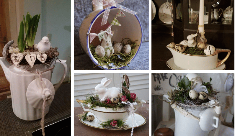 originální velikonoční dekorace: kreativní nápady na využití porcelánového nádobí!