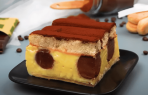 vynikající piškotový zákusek s vanilkovým krémem a kakaem: jednoduchý foto recept!
