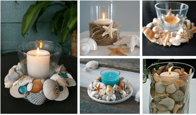 nalaďte se na příchod léta výrobou těchto krásných svícnů: využijte mušle, škeble a hvězdice!
