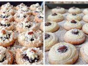 Recept na úžasné koláčky s tvarohem a povidly Úžasné koláčky s tvarohem a povidly