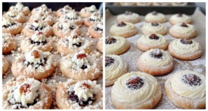 Recept na úžasné koláčky s tvarohem a povidly Úžasné koláčky s tvarohem a povidly