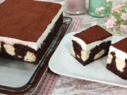 Exkluzivní kakaově-tvarohový koláč se šlehačkovým krémem