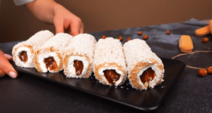 Vynikající rolky plné kokosu, ořechů a smetany! vynikající rolky plné kokosu, ořechů a smetany!
