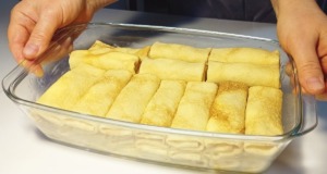 Tenké palačinky s tvarohovou náplní – bez mléka! Tenké palačinky s tvarohovou náplní - bez mléka!