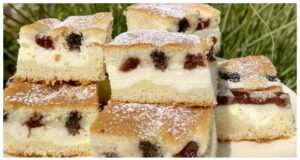 Blesková frgálová buchta na plech Frgálová buchta s tvarohem, povidly a mákem: vláčný koláč na plech