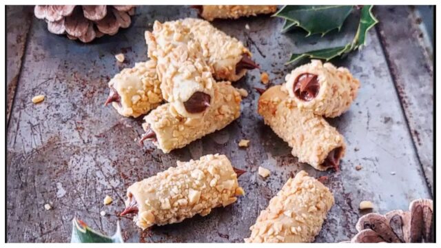 Arašídové trubičky plněné nutellovým krémem - vánoční cukroví