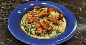 Gnocchi se špenátem a kuřecím masem Gnocchi se špenátem a kuřecím masem