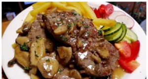 Recept na roštěnou na žampionech s hranolky