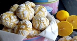 Citronové crinkle sušenky s bílou čokoládou – vánoční cukroví