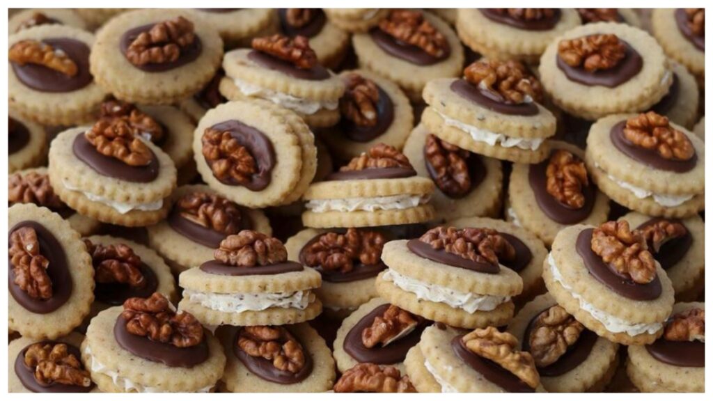Ořechové oválky – tradiční vánoční cukroví s krémem a čokoládovou polevou