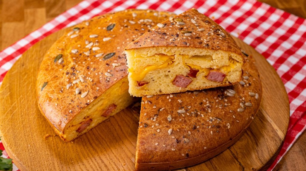 Vláčná focaccia s uzenými klobáskami a sýrem: Tradiční recept na italský slaný koláč