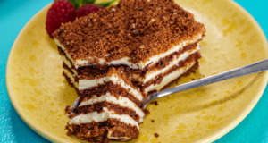 Kakaový sušenkový dort s citronovým krémem a mascarpone Kakaový sušenkový dort s citronovým krémem a mascarpone