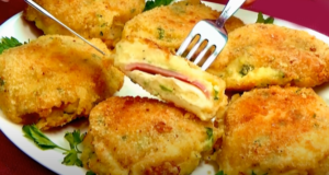 Chutné bramborové placky plněné šunkou a sýrem – recept krok za krokem