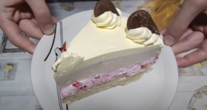 Nepečený malinový dort s nutellovým a šlehačkovým krémem – 15 minut a hotovo!