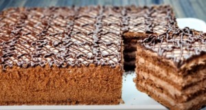 Čokoládový dort se smetanou a mascarpone. Jemný a chutný dezert! Připraveno za 15 minut!