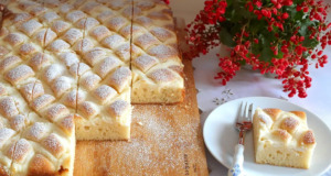 Recept na extra rychlý a chutný tvarohový koláč s rozinky Recept na extra rychlý a chutný tvarohový koláč