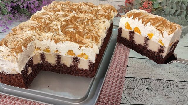 Mandarínkovo-šlehačkový dort s krémem mascarpone se skořicí Mandarinkovo-šlehačkový dort s krémem mascarpone - VIDEO RECEPT!