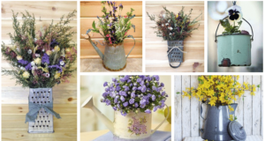 Originální květinové dekorace z netradičních věcí – Využijte struhadla, konve či hrnce!