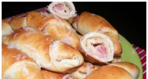 Recept na domácí rohlíky plněné šunkou