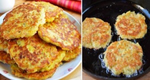 Oblíbený recept na smažené bramborové placky se sýrem a šunkou!